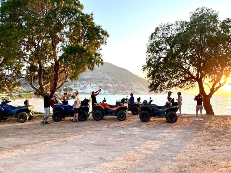 Agia Pelagia: Sunset or Morning Quad Tour & Ghost Town Visit - From Blue Bay to First-Start Nerves: ELA Quad Safari Setup