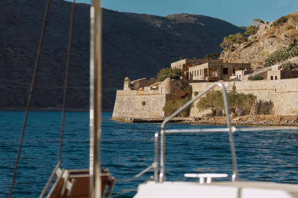 Agios Nikolaos: Spinalonga AM Catamaran Cruise with Lunch - Mirabello Bay time: swims, snorkeling, fishing gear, and SUP fun
