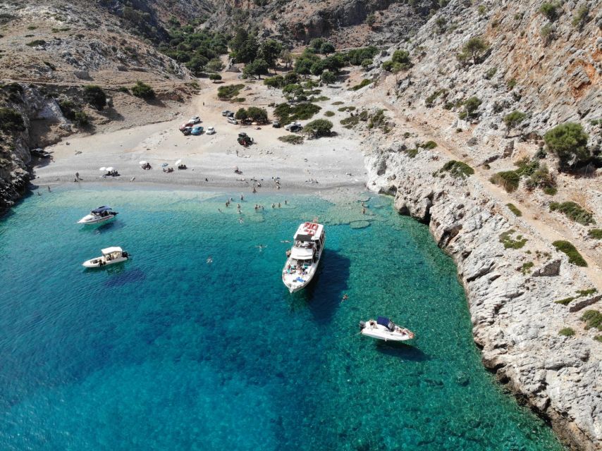 Chania: Menies Beach & Chironisia Bay Cruise with Snorkeling - Key highlights at a glance