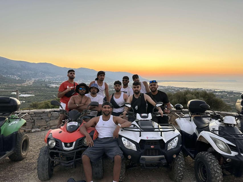 Crete: Off-Road Quad Safari Evening Tour with Hotel Transfer - Malia start: coastal refresh time before the trails