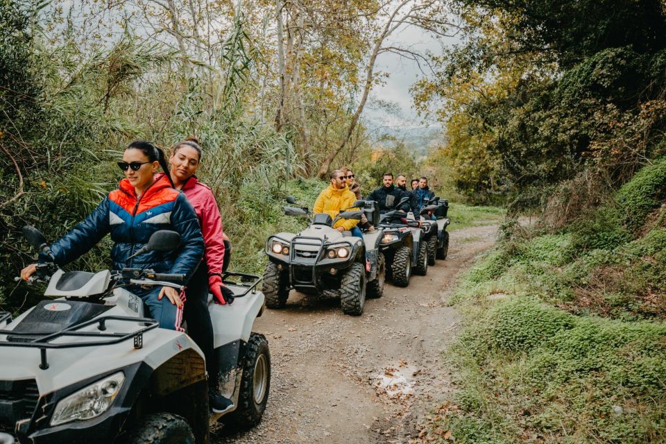 Hersonissos: ATV Quad Bike Safari in the Mountains of Crete - Café break near Askous, plus a big view moment for photos