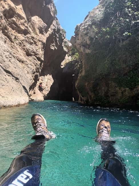 Kourtaliotiko Gorge: Guided River Adventure Trek with Lunch - The first swim: gearing up for a hidden waterfall