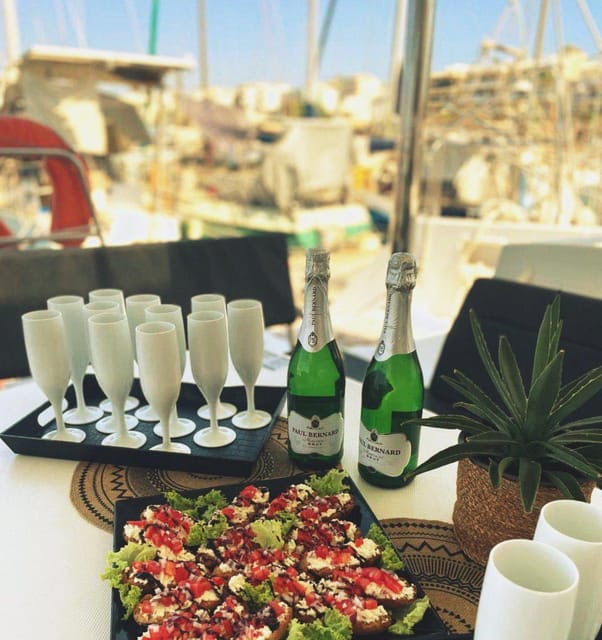 Rethymno: Sunset Catamaran Cruise - Sushi & Open Bar - On Deck Comfort: Sunbeds, shade, Wi‑Fi, and the “no-fuss” vibe