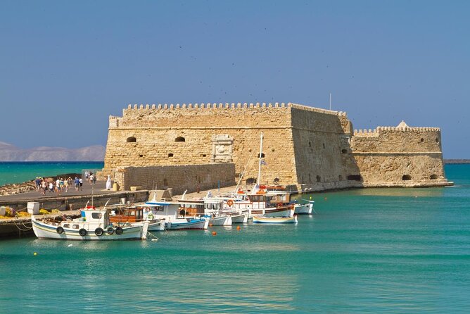 Sailing Cruise to Dia Island with Meal and Water Activities - The View on the Way Back: Castello a Mare and Fort History Near the Harbor