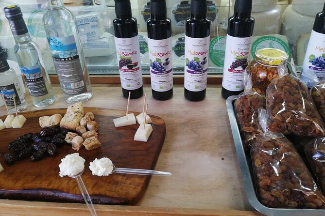 The Delicious Chania Street Food Tour - Stop 4: Municipal Market tastings with goat cheese, raki, and pomace brandy